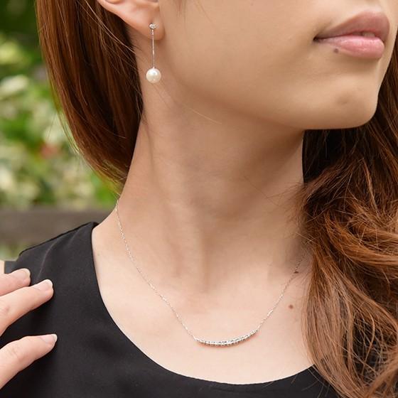 在庫処分 Pt900 Pt850 ラインネックレス 天然ダイヤモンド 0 3ct ネックレス