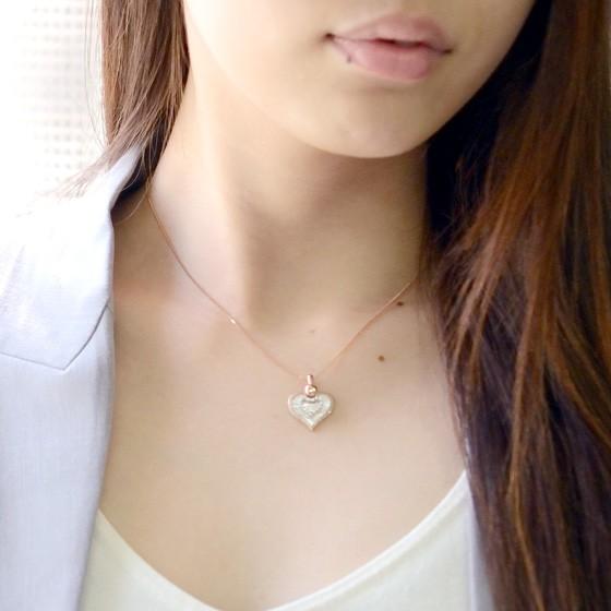 K18WG/PG スウィング ダイヤモンド シェル ペンダント ネックレス 18k 