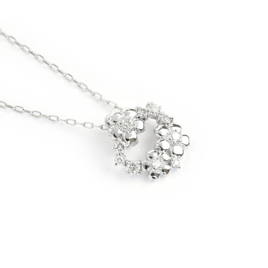 K18 さくらモチーフ No.14 ダイヤモンド 天然石 ペンダント momozome