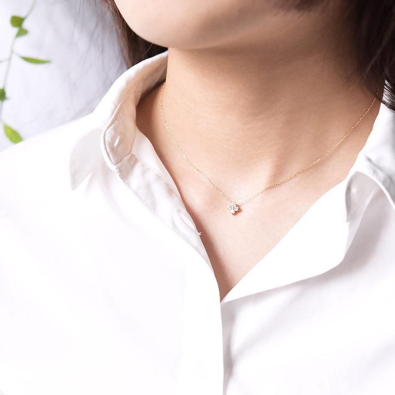 ダイヤモンド 天然石 スターモチーフ ネックレス Luster K18 18金 星モチーフ ペンダント [diap0100]の画像