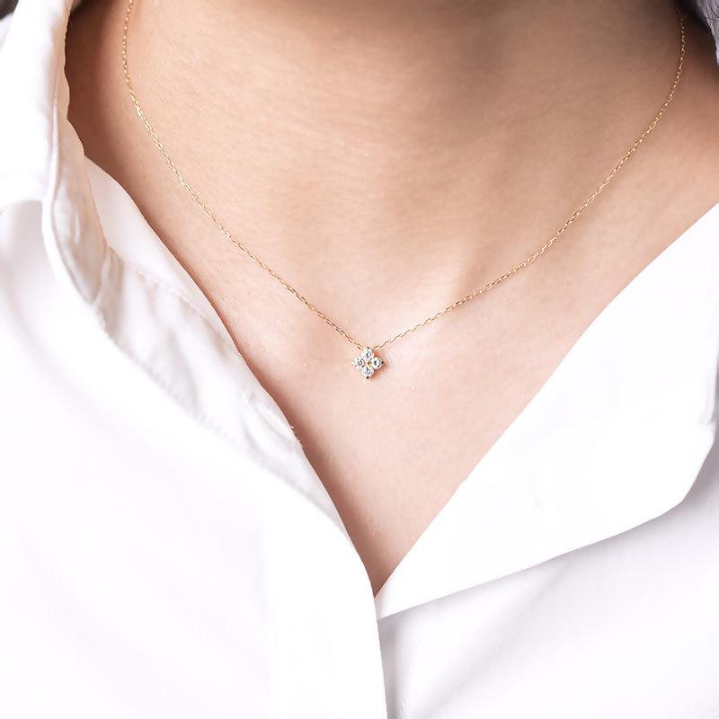 ダイヤモンド 天然石 スターモチーフ ネックレス Luster K18 18金 星モチーフ ペンダント [diap0100]の画像