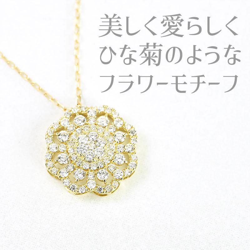 見積り対応商品】ダイヤモンド 天然石 フラワーモチーフ ネックレス