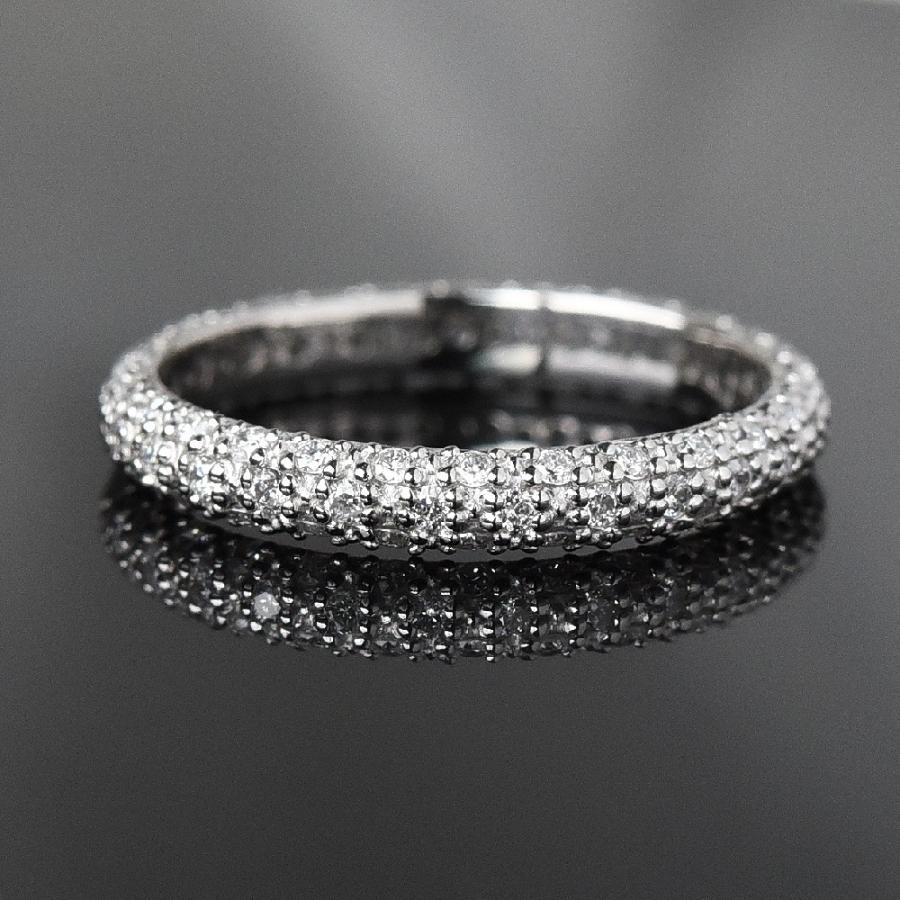 【フェア対象品】パヴェ フルエタニティリング ダイヤモンド 天然石 0.5ct K18 プラチナ パヴェリング ダイ[diar0016]の画像