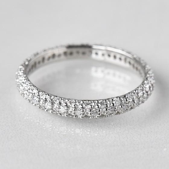 【フェア対象品】パヴェ フルエタニティリング ダイヤモンド 天然石 0.5ct K18 プラチナ パヴェリング ダイ[diar0016]の画像