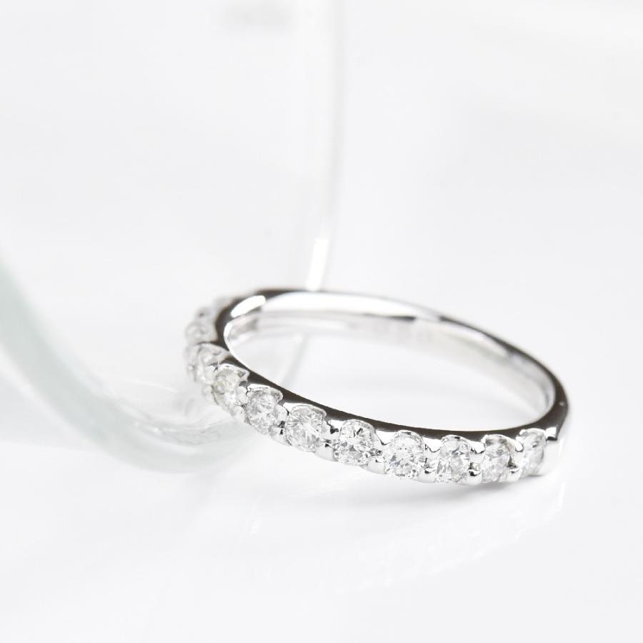 ダイヤモンド 天然石 ハーフエタニティ リング 0.5ct K18 プラチナ エタニティ 0.5カラット [diar0030]の画像