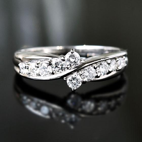 ダイヤモンド 天然石 スイート10 リング K18 0.5ct プラチナ Pt950 0.5カラット [diar0057]の画像