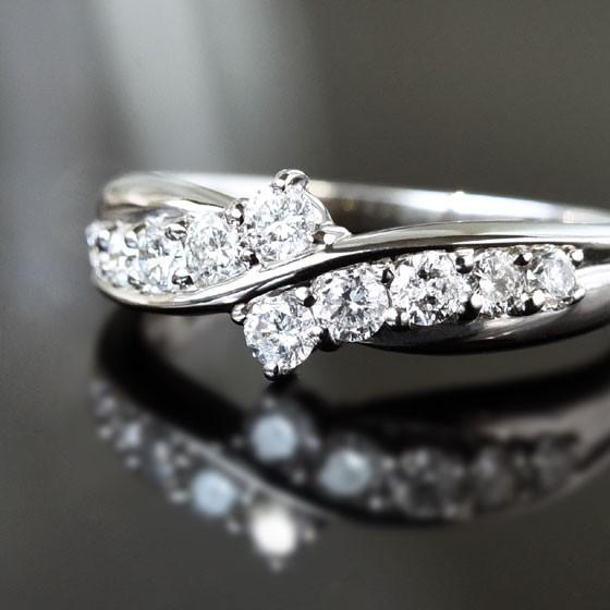 ダイヤモンド 天然石 スイート10 リング K18 0.5ct プラチナ Pt950 0.5カラット [diar0057]の画像