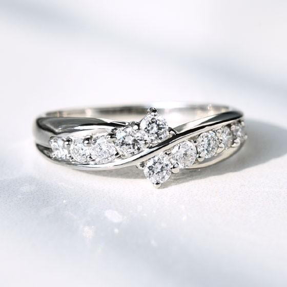 ダイヤモンド 天然石 スイート10 リング K18 0.5ct プラチナ Pt950 0.5カラット [diar0057]の画像