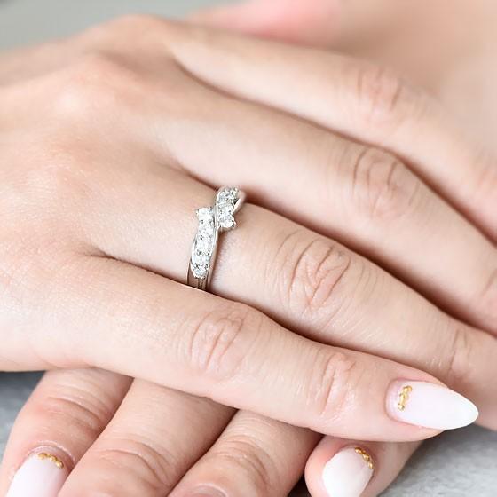 ダイヤモンド 天然石 スイート10 リング K18 0.5ct プラチナ Pt950 0.5カラット [diar0057]の画像