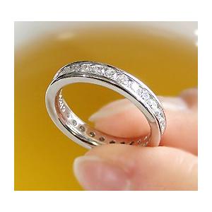 ダイヤモンド 天然石 フルエタニティリング 1.0ct K18 プラチナ Pt950