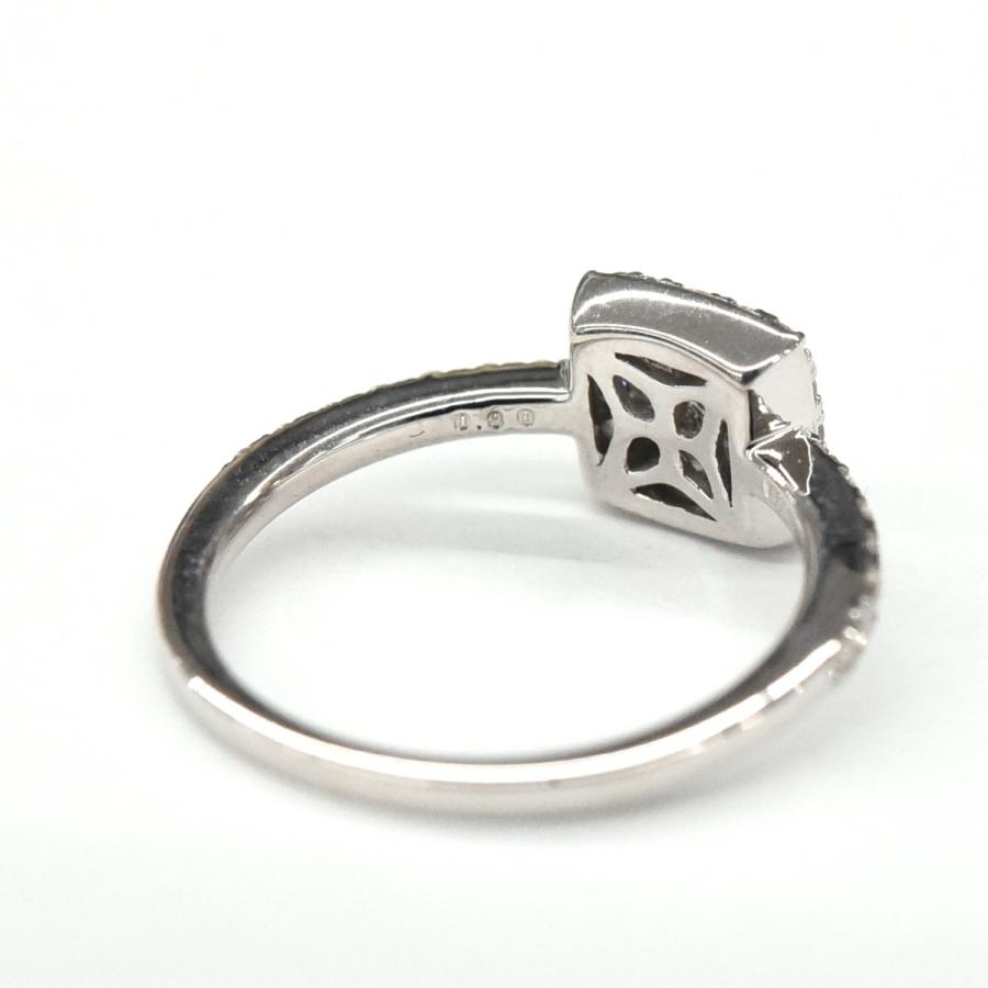 K18 0.28ct ダイヤモンド 天然石 スクエア パヴェリング 18k 18金 パヴェ リング [diar0081]の画像