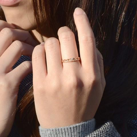 K18 ダイヤモンド 天然石 クラウンリング 18K 18金 ダイヤ エタニティ 