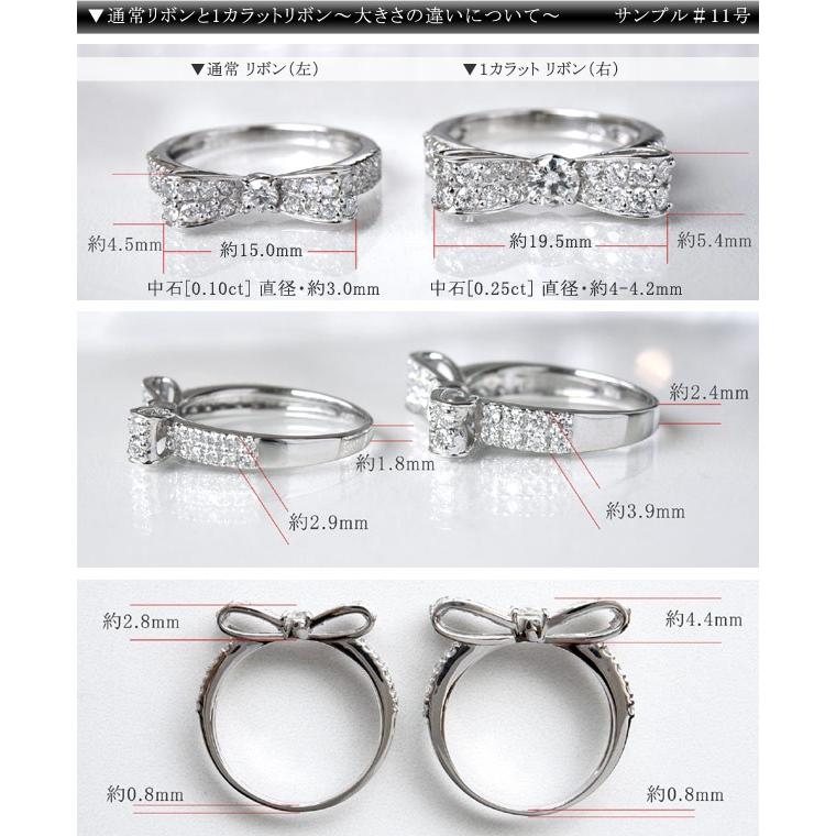 リボンリング 幸せリボンのダイヤモンドリング 1.0ct K18 ダイヤ