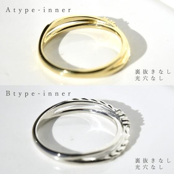 K18 ダイヤモンド 天然石 クロス リング ミル打ち ツイスト 2typeから選べる 指輪 レディース ジュエリー[diar0106]の画像