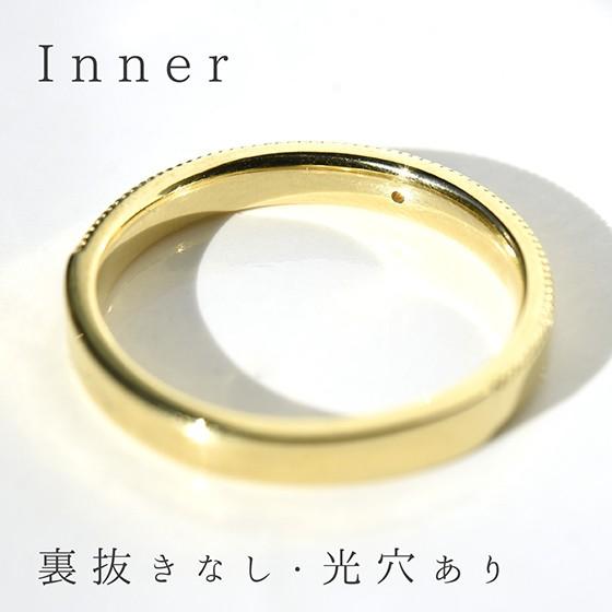 K18 一粒ダイヤモンド 天然石 ミル打ち リング ダイヤ 18k レディース 指輪 cozy [diar0111]の画像