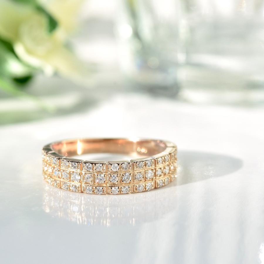 K18 パヴェ ダイヤモンド 天然石 リング 0.35ct プラチナ作製対応