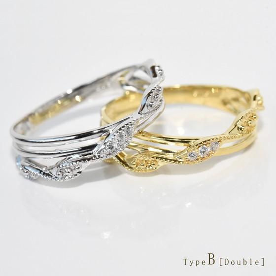 K18 ダイヤモンド ウェーブ リング triplets wave-cross 2Type プラチナ Pt950 結婚式｜veneziajewels｜07