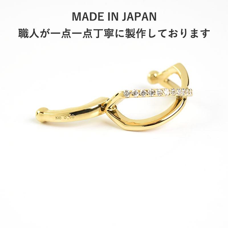 【片耳用】イヤーカフ バネ式 K18 ダイヤモンド 天然石 0.10ct Grave グレイヴ レディース [eacf0010]の画像