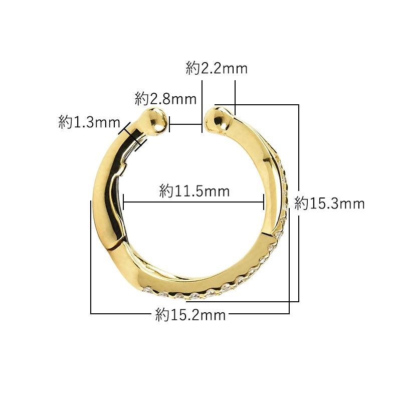【片耳用】イヤーカフ バネ式 K18 ダイヤモンド 天然石 0.10ct Grave グレイヴ レディース [eacf0010]の画像