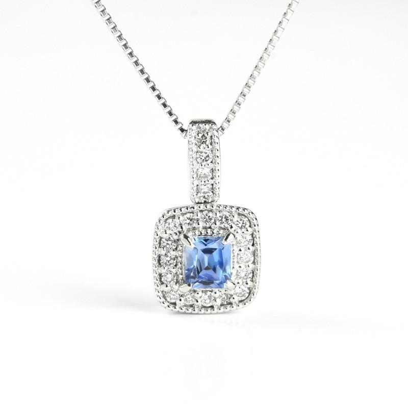【1000円OFFクーポン（〜6/11 13:00）】ベニトアイト ネックレス Pt900 プラチナ 稀少石 0.23ct ダイヤモンド 0.1ct ペンダント [onlp0088]_1