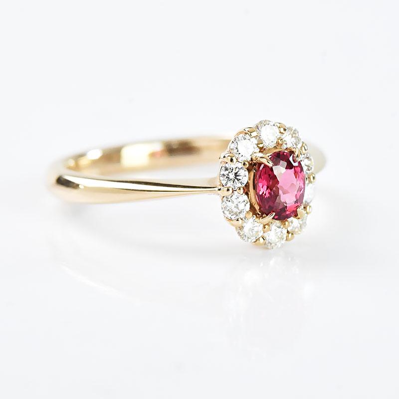 スピネル リング 指輪 0.28ct K18PG ピンクゴールド ダイヤモンド 限定 