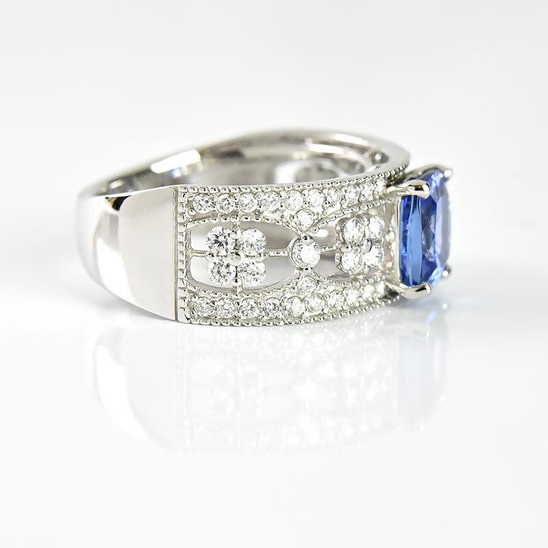 タンザナイト リング 指輪 Pt950 プラチナ 1.78ct ダイヤモンド 天然石 