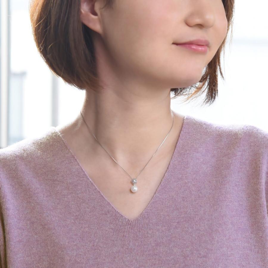 K18WG アコヤパール 7.5mm ダイヤモンド ネックレス Marimba K18WG アコヤパール 7.5mm ダイヤモンド ネックレス Marimba