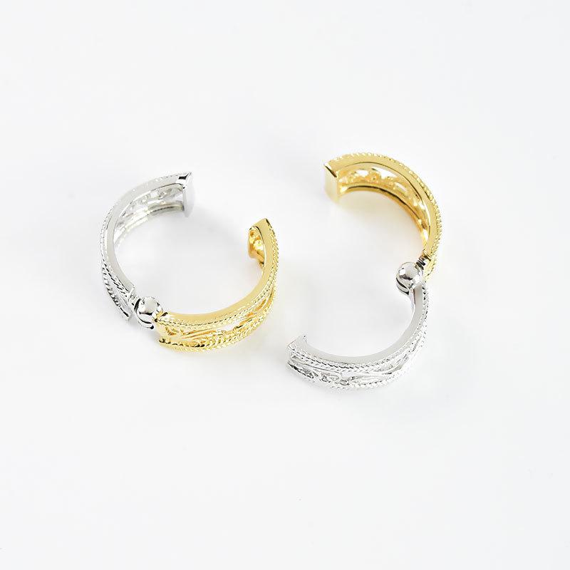 ピアリング 18k コンビ 大振り 大ぶり イヤリング ピアリング社 正規品 Lihnlan リンラン [pieg0042]の画像