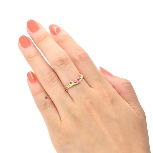 K18 ハートシェイプ ピンクサファイアラウンリング サファイア 18k 18