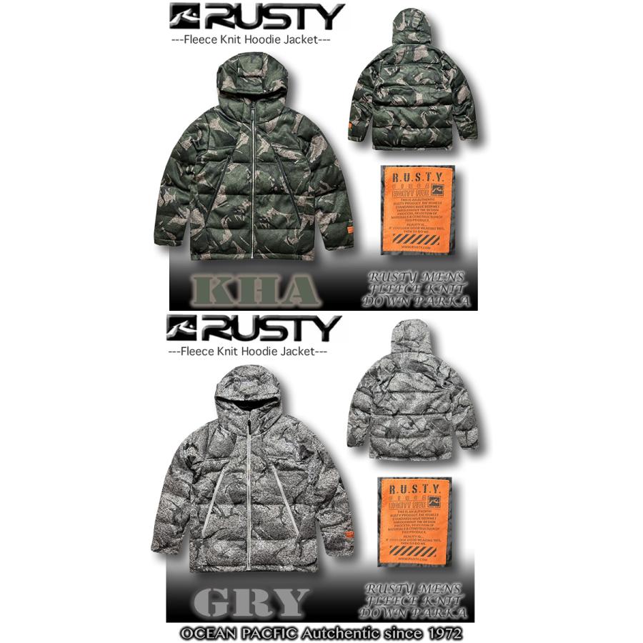半額SALE RUSTY ラスティー メンズ 中綿ジャケット パーカー フリースニット フェイクダウン フルジップ サーフブランド 932202_4