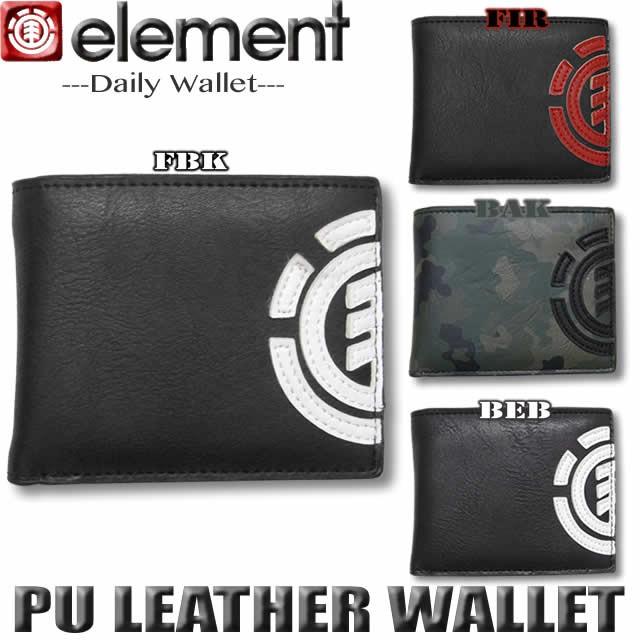 ELEMENT 最短翌日配達 エレメント element PUレザー 二つ折り