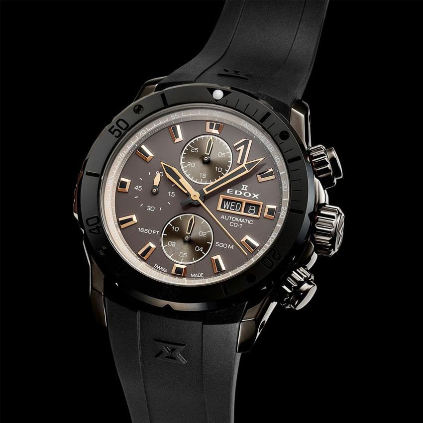 正規品エドックス EDOX メンズ クロノオフショア1 黒ラバーベルト 正規
