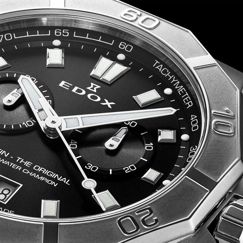 Edox DELFIN デルフィン　ブラック クロノグラフ デルフィン エドックス腕時計 オリジナル クロノグラフ DELFIN THE
