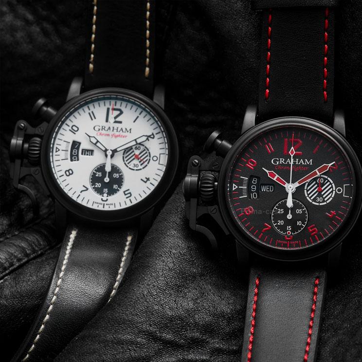 グラハム 時計 クロノファイター ヴィンテージ アヴィエーター CHRONOFIGHTER VINTAGE AVIATOR DLC LIMITED EDITION 腕時計 クロノグラフ 限定品 メンズ｜venire｜05