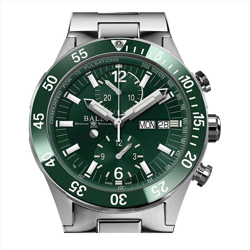 正規品 ボールウォッチ 時計 RESCUE CHRONOGRAPH レスキュー クロノグラフ ロードマスター 腕時計 メンズ BALL Watch グリーン/メタルブレス | BALL Watch | 01