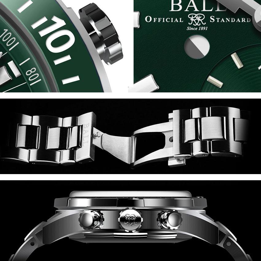 正規品 ボールウォッチ 時計 RESCUE CHRONOGRAPH レスキュー クロノグラフ ロードマスター 腕時計 メンズ BALL Watch グリーン/メタルブレス | BALL Watch | 03