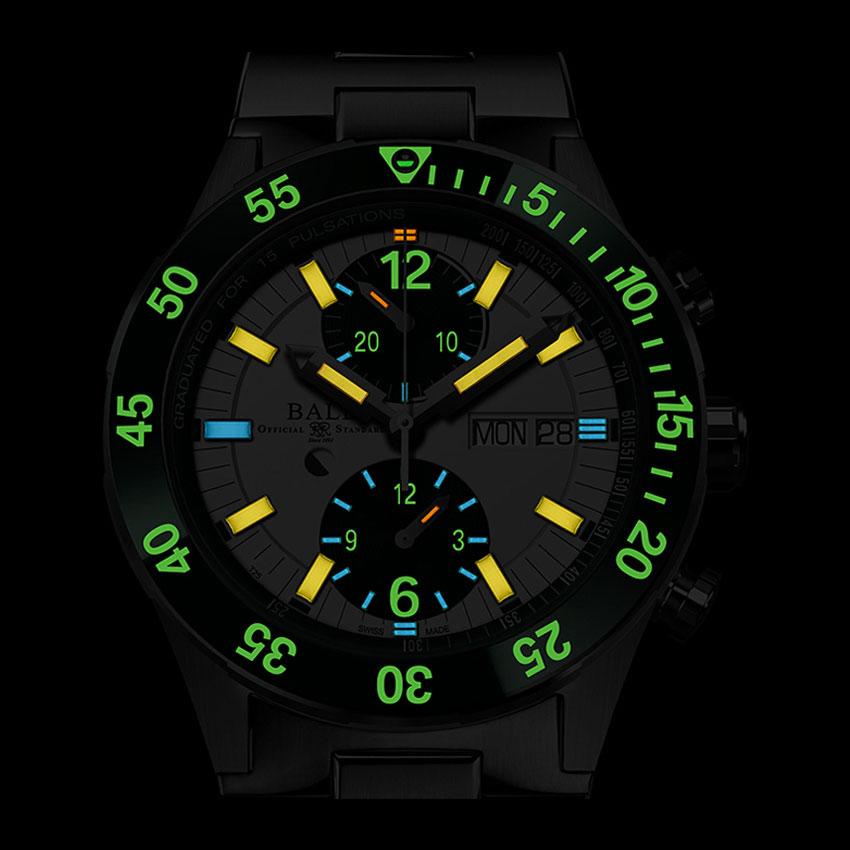 正規品 ボールウォッチ 時計 RESCUE CHRONOGRAPH レスキュー クロノグラフ ロードマスター 腕時計 メンズ BALL Watch ホワイト・グリーン/メタルブレス | BALL Watch | 02