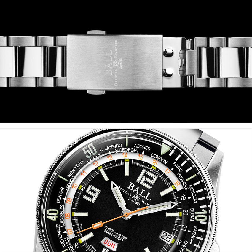 正規品 ボールウォッチ 時計 DIVER WORLD TIME ダイバー ワールドタイム 腕時計 限定品 メンズ BALL Watch ブラック メタルブレス | BALL Watch | 05
