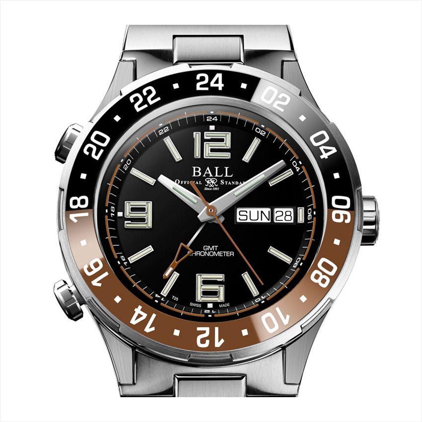 正規品 ボールウォッチ 時計 MARINE GMT マリンGM ロードマスター 腕時計 メンズ BALL Watch グリーン/ブラック メタルブレス｜venire｜02