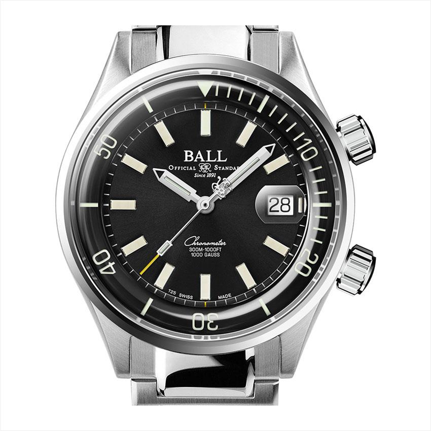 正規品 ボールウォッチ 時計 Diver Chronometer ダイバークロノメーター エンジニアマスター 腕時計 メンズ BALL Watch ブラック/メタルブレス｜venire｜02