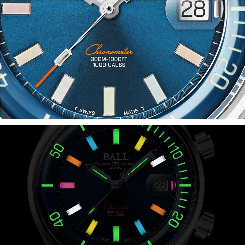 正規品 ボールウォッチ 時計 Diver Chronometer Rainbow ダイバー クロノメーター レインボー エンジニアマスター 腕時計 メンズ BALL Watch ブルー｜venire｜04