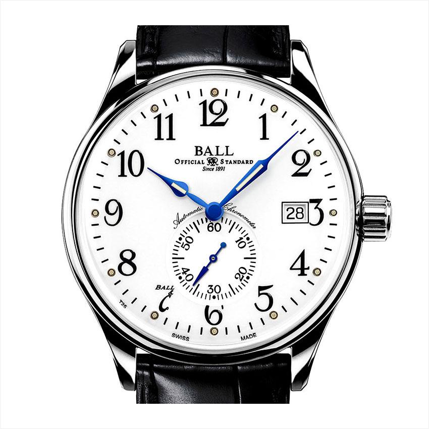 正規品 ボールウォッチ 時計 STANDARD TIME スタンダードタイム レインマスター 腕時計 メンズ BALL Watch ホワイト クロコダイルストラップ｜venire｜02