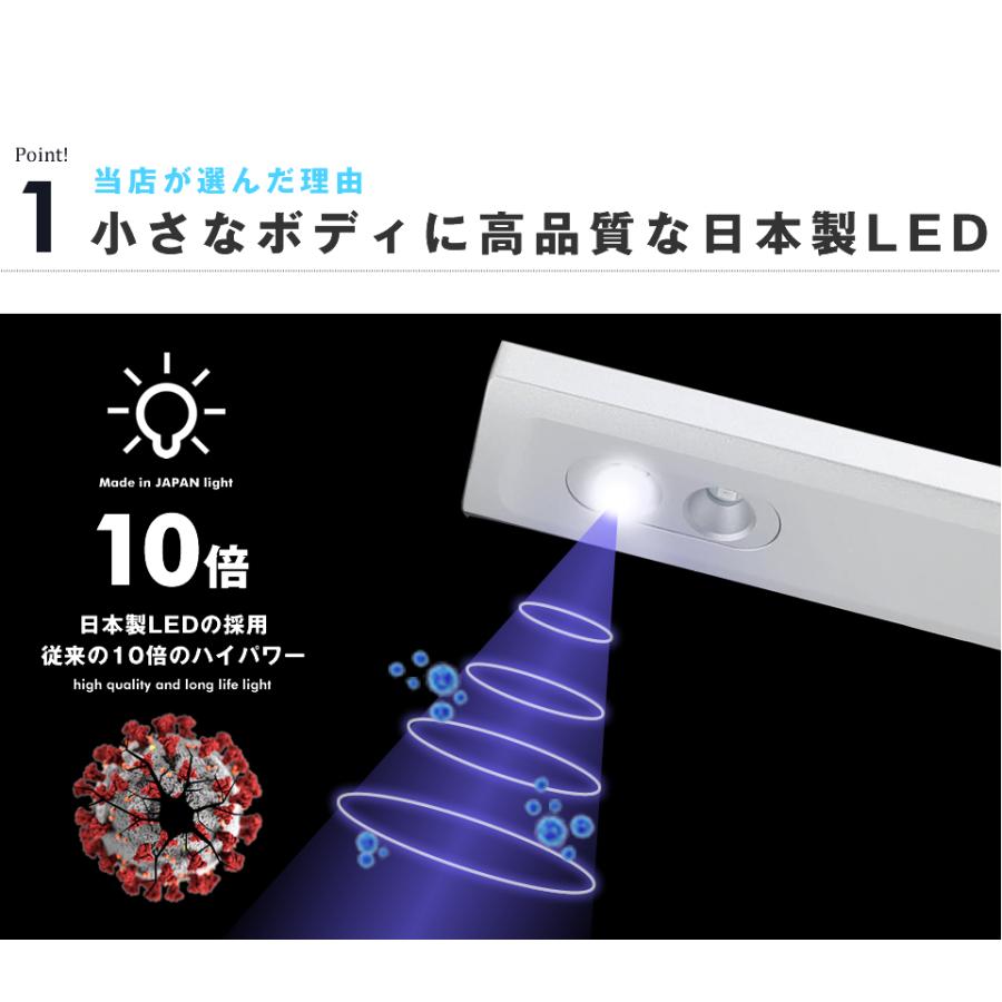 紫外線除菌 紫外線ライト UV除菌ライト　ハイパワー　日本製LED　航空機でも使われるアルミボディ　カッコいい　カビ　臭い｜venosanshop｜02
