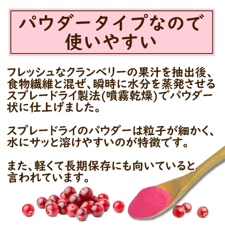 クランベリーパウダー 90g 無添加 フルーツパウダー お菓子用 ドライ 製菓用 果汁パウダー 菓子 食品 ヴィーナース｜venurse｜04