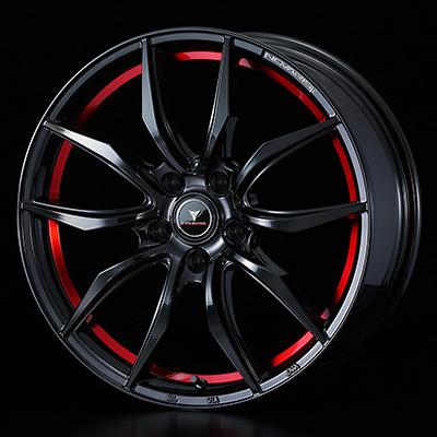 個人宅発送可能 ウエッズ Weds 17X7.0J +47 5穴 PCD100 BK/RED ホイール 1本 NOVARIS ROHGUE VF ノヴァリス・ローグ ブイエフ (40068)