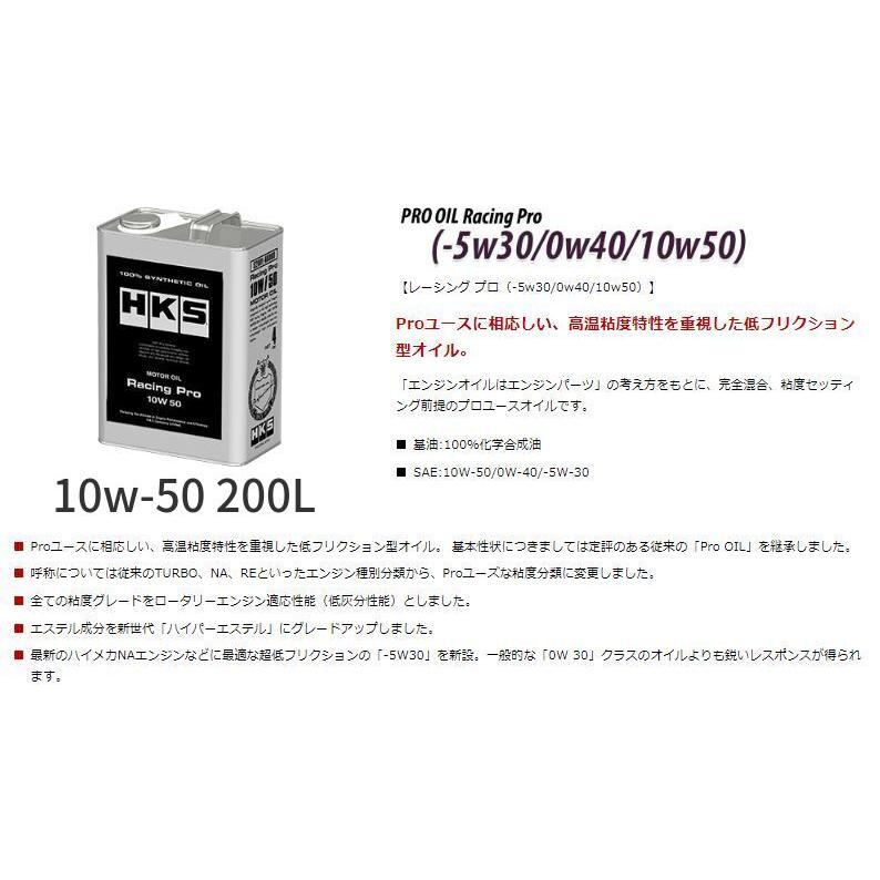 自動車関連業者直送限定 HKS エンジンオイル レーシングプロ 10w-50