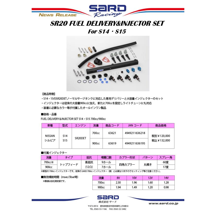 SARD 個人宅発送可能 サード フューエルデリバリーパイプ SARD 個人宅発送可能 サード フューエルデリバリーパイプ