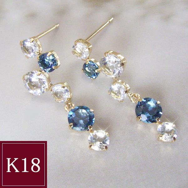 ヴィーナスジュエリー ピアス k18 K18 18金 ロンドン ブルートパーズ