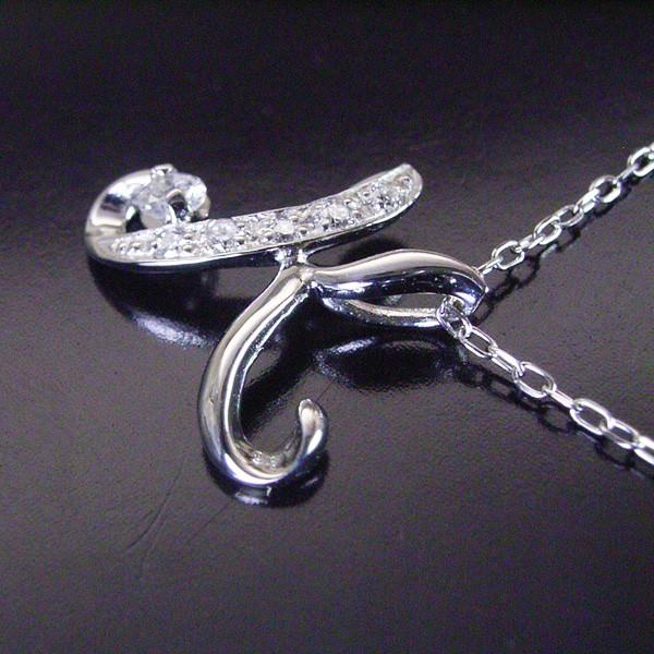 ネックレス イニシャル プラチナ 天然 ダイヤモンド Pt900 アクセサリー  2営業日前後の発送予定の画像