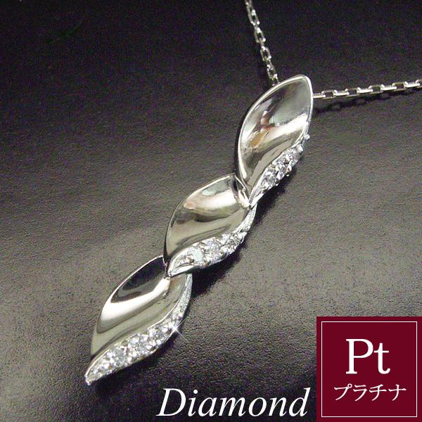 ネックレス プラチナ 天然 ダイヤモンド プラチナ900 リーフ 2営業日前後の発送予定